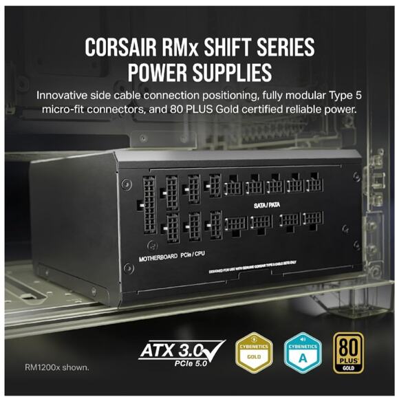 CORSAIR 1000W RMx Shift RM1000x Shift Fully Modular 80PLUS Gold ATX Power Supply - Picture 2 of 7